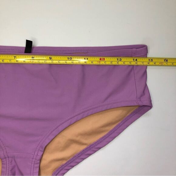 J Crew Bikini Top/Bottom Rainbow Bloom Matching Solid Lilac Bottoms Med/Small - Picture 5 of 13